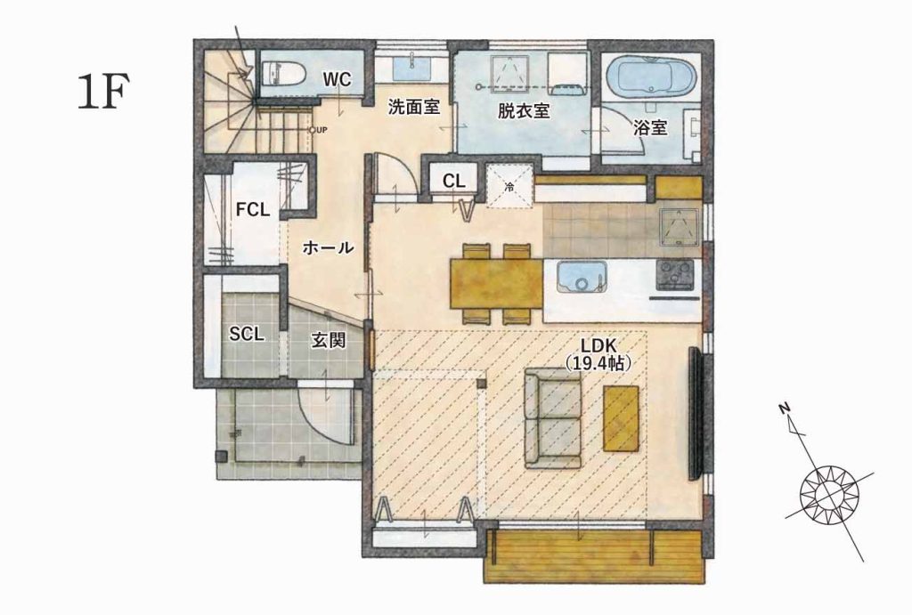 福山市工務店の見学会の間取り図