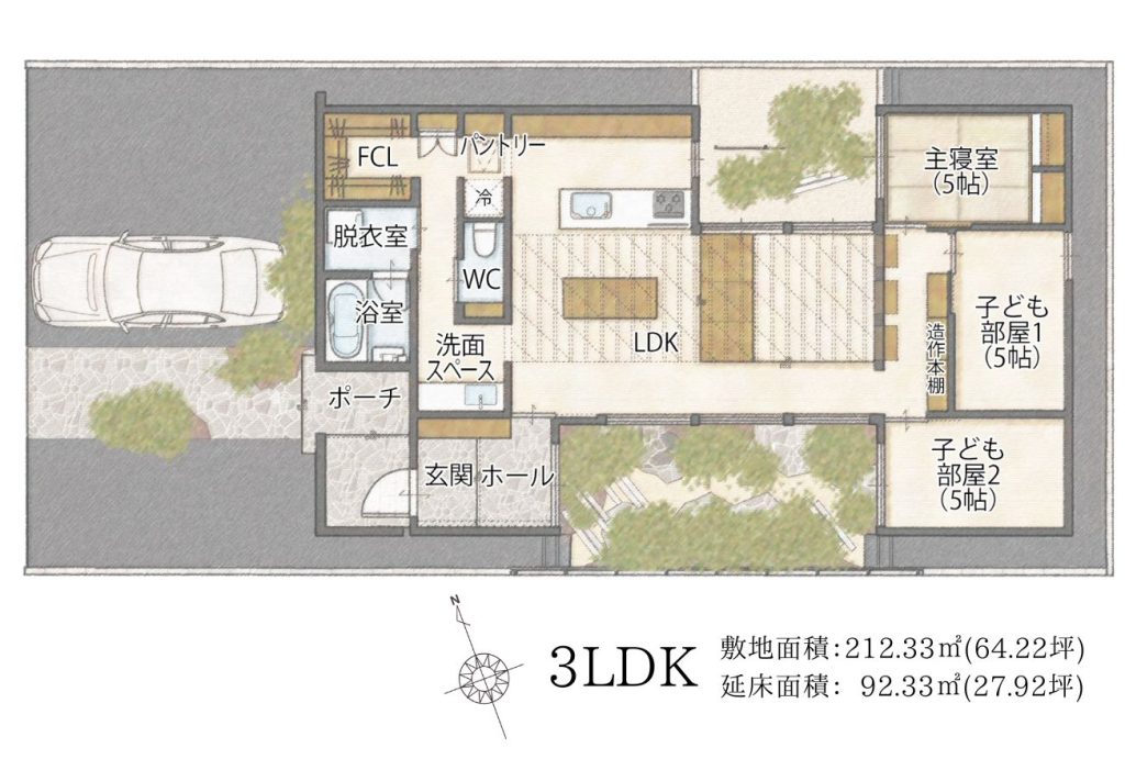 里庄モデルの間取り