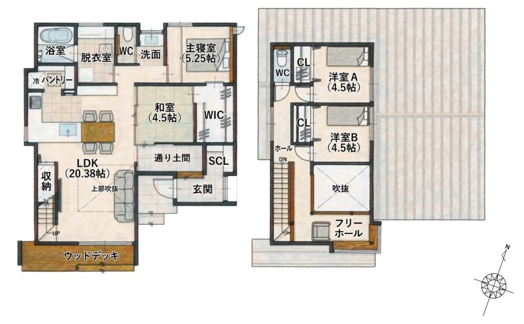 鴨方モデルの間取り図